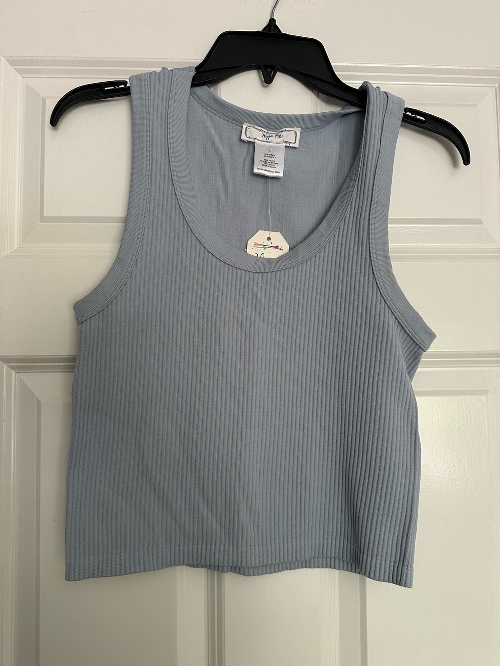 Hippie Rose Light Blue Ribbed Tank Top